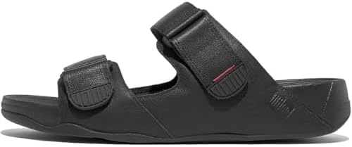 FitFlop Men's Gogh Moc Slide in Leather Sandal, Black, 8 : Amazon